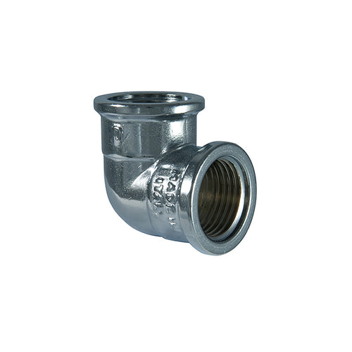 Verchroomde Messing Knie 2090 1/2 binnendraad/binnendraad