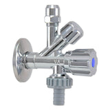 Hoekstopkraan messing verchroomd Lavabowasmachine met Klep + Kop