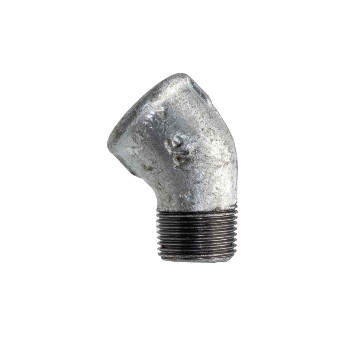Knie 121 45° 5/4 buitendraad/binnendraad Gegalvaniseerd
