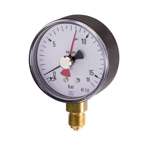 Axiale Manometer 10 bar — LeidingDeal KIWA gecertificeerd | LeidingDeal.nl
