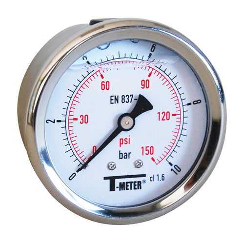 Axiale Glycerine Manometer 6313G 06 Bar — LeidingDeal KIWA gecertificeerd | LeidingDeal.nl