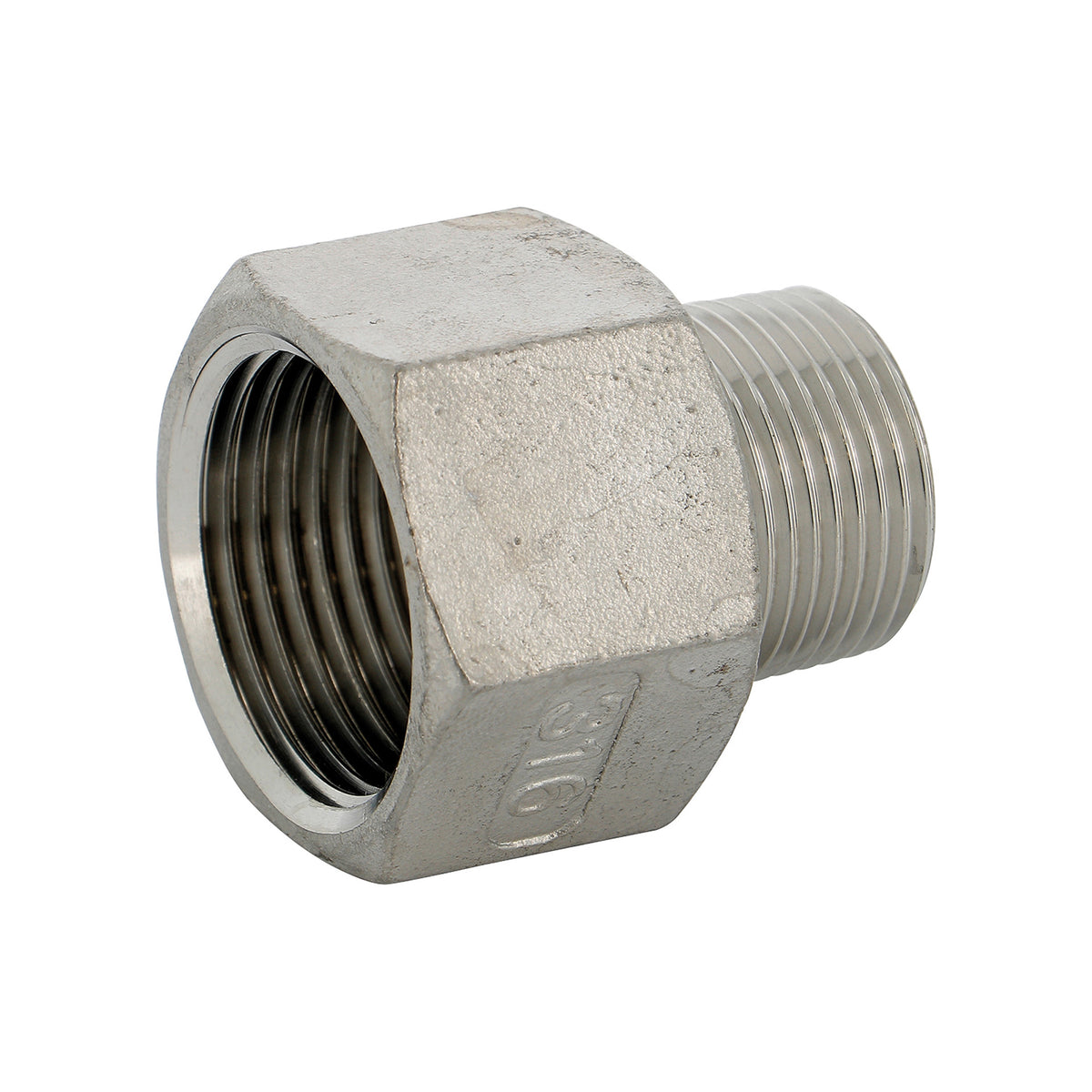 Mof RVS I246 3/4 binnendraad x 1/2 buitendraad