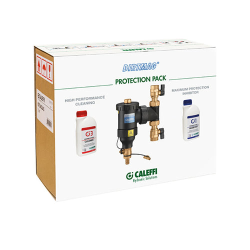 Kunststof Vuilafscheider Dirtmag® met Chemische 3/4 +500 Ml C3 Cleaner, 500 Ml C1 Inhibitor