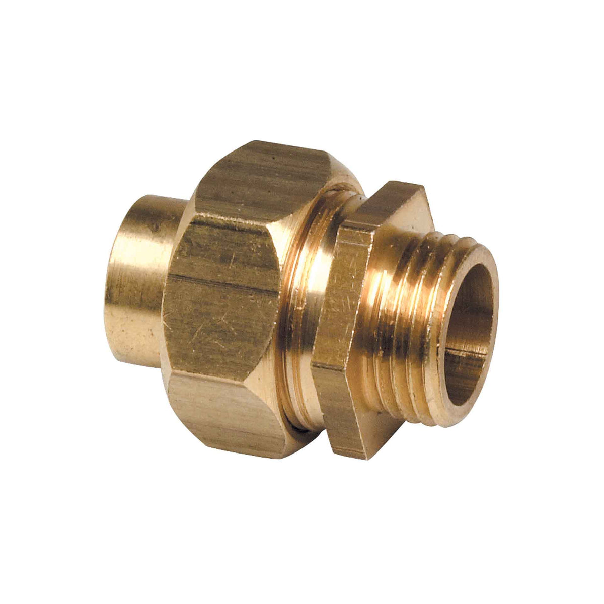 Rechte Koppeling Union Messing 5/4 buitendraad x 35