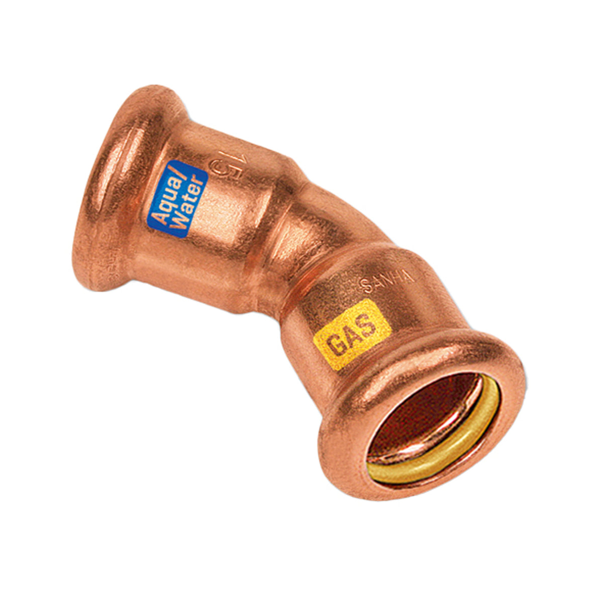 HYDROGAS Bocht 45° binnendraad/binnendraad 15