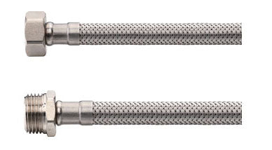 Flexibele aansluitslang Kiwa 3/8" bi x 3/8" bu 30 cm RVS