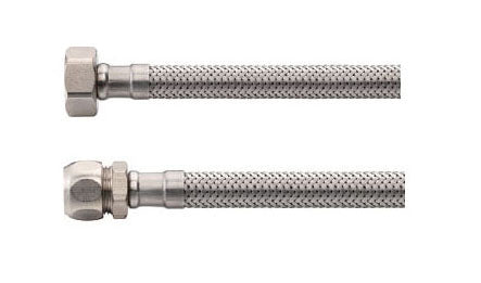 Flexibele aansluitslang Kiwa 3/8" bi x 10mm knel 35 cm RVS