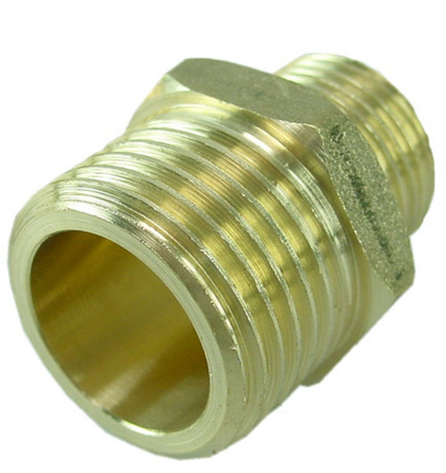 Draadfitting verloopnippel messing 1/4" bu x 1/8" bu