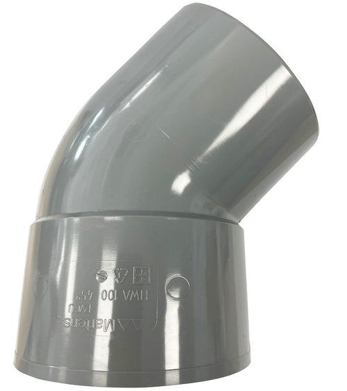 HWA bocht mof 80 mm x spie 80 mm 45 graden PVC