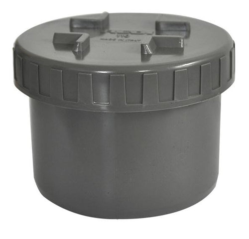 Eindstuk met schroefdeksel 125 mm PVC
